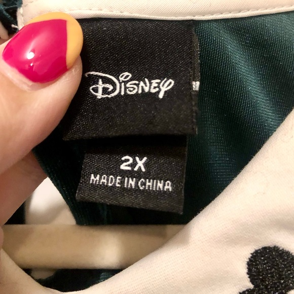 Disney Velvet Holiday Dress w/Pockets & Mickey Minnie Mouse Silhouette Collar 2X - Picture 13 of 16